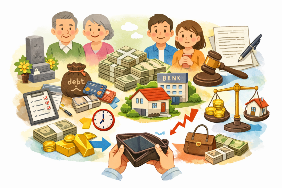 借金相続を考えるイメージイラスト