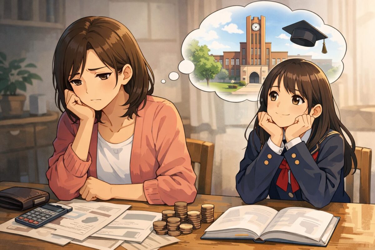 一人親家庭の進学への不安画像