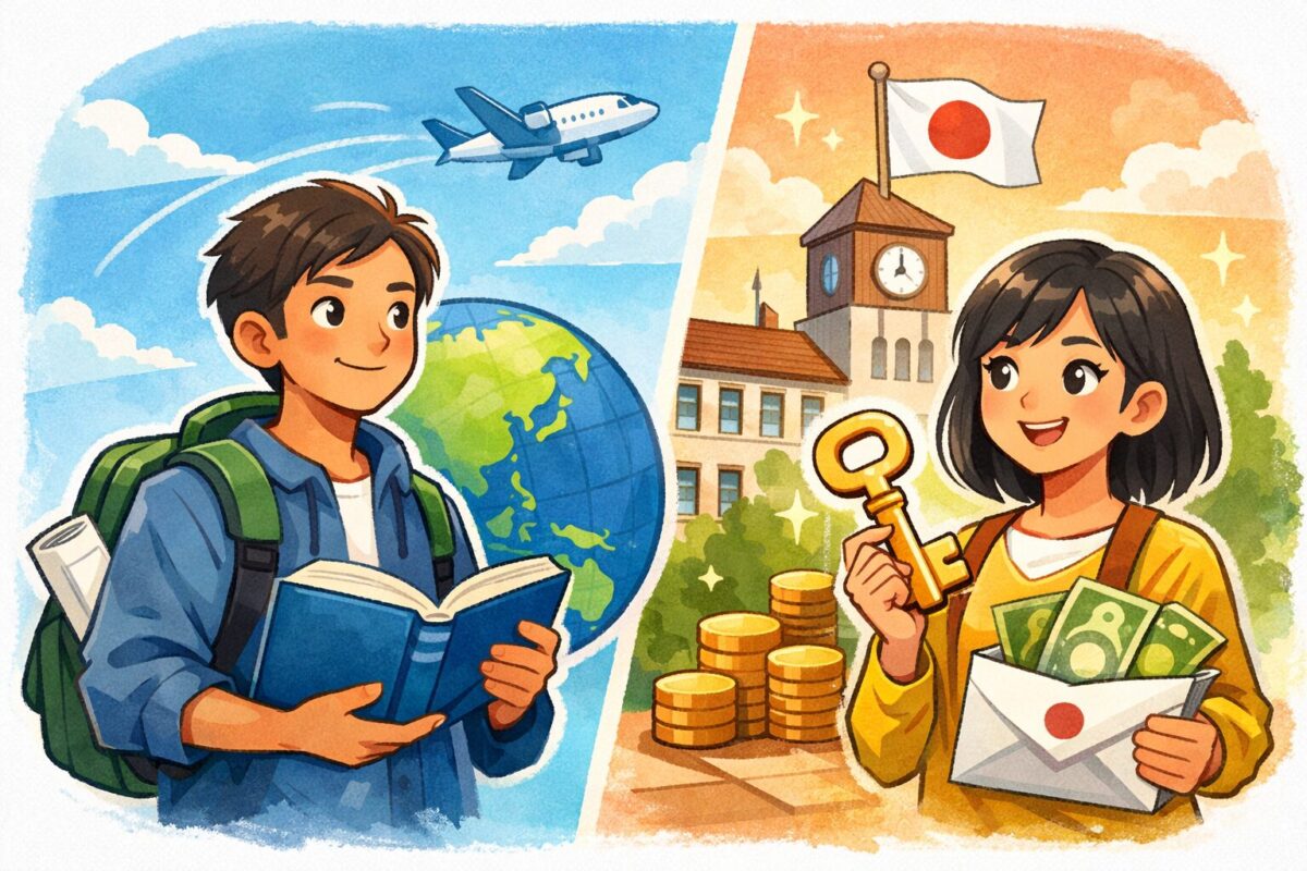 留学生と在留資格を持つ人との区別イメージ