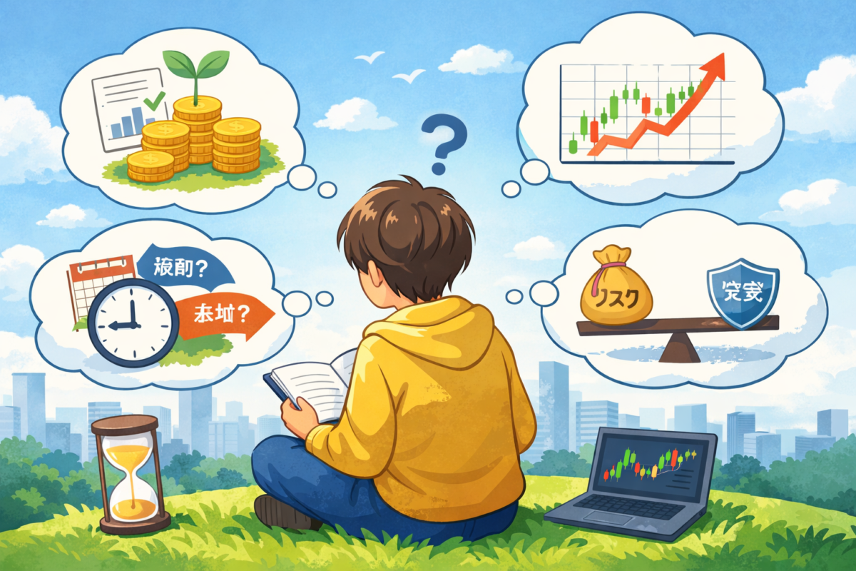 投資の勉強フェーズ1イラスト