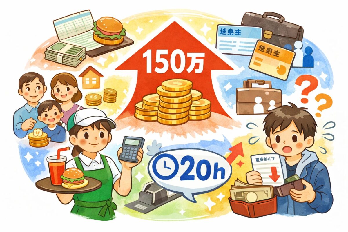 学生バイトの年収の壁イラスト